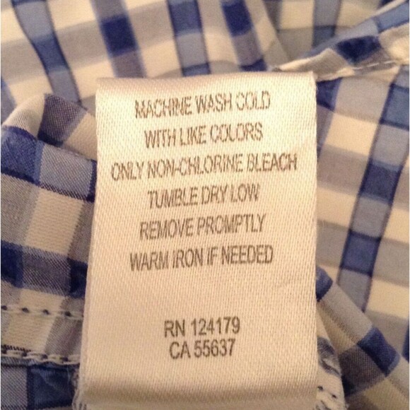 Johnston & Murphy Shirt Men M Blue Check Plaid Slim Fit Button Up Flip Cuff - Picture 10 of 11